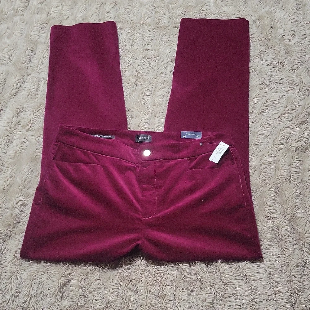 Talbots Straight Leg Velveteen Pants 12P - Picture 1 of 6